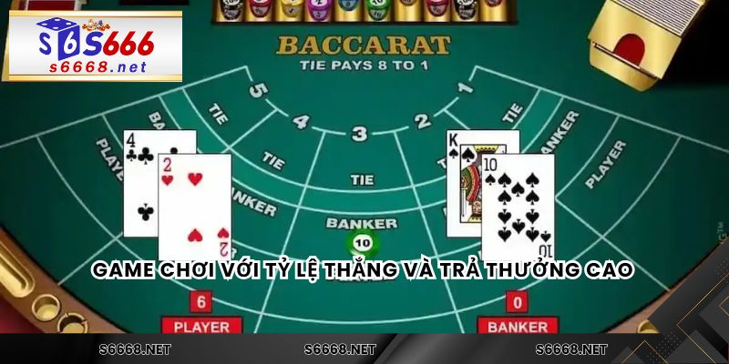 Game chơi với tỷ lệ thắng và trả thưởng cao 